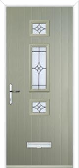 Mid 3 Square Elegance Composite Door in Pebble Grey