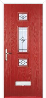 Mid 3 Square Elegance Composite Door in Red