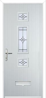 Mid 3 Square Elegance Composite Door in White