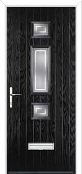 Mid 3 Square Enfield Composite Front Door in Black