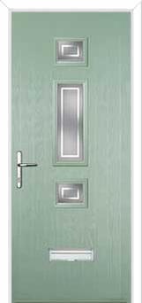 Mid 3 Square Enfield Composite Front Door in Chartwell Green