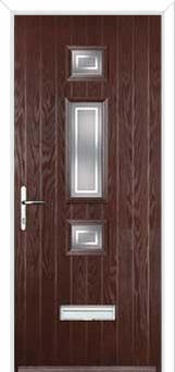 Mid 3 Square Enfield Composite Front Door in Darkwood