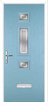 Mid 3 Square Enfield Composite Front Door in Duck Egg Blue
