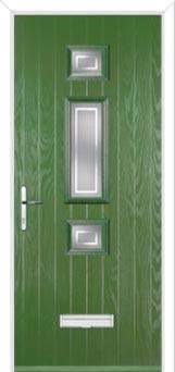 Mid 3 Square Enfield Composite Front Door in Fern Green