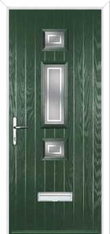 Mid 3 Square Enfield Composite Front Door in Green