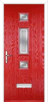 Mid 3 Square Enfield Composite Front Door in Poppy Red