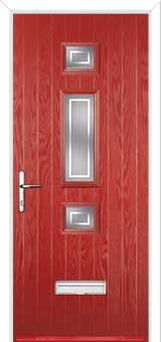 Mid 3 Square Enfield Composite Front Door in Red
