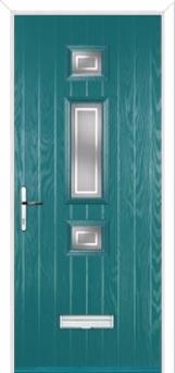 Mid 3 Square Enfield Composite Front Door in Turquoise Blue
