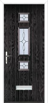 Mid 3 Square Flair Composite Door in Black Brown