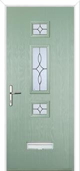 Mid 3 Square Flair Composite Door in Chartwell Green