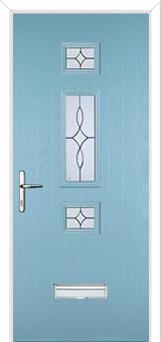 Mid 3 Square Flair Composite Door in Duck Egg Blue