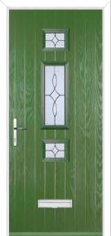 Mid 3 Square Flair Composite Door in Fern Green