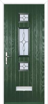 Mid 3 Square Flair Composite Door in Green