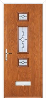 Mid 3 Square Flair Composite Door In Oak