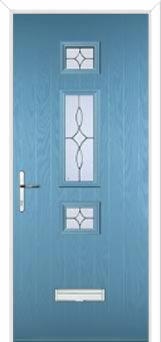 Mid 3 Square Flair Composite Door in Pastel Blue