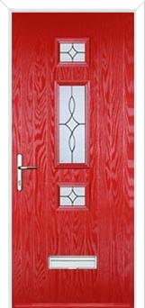 Mid 3 Square Flair Composite Door in Poppy Red