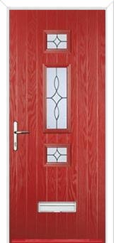 Mid 3 Square Flair Composite Door in Red
