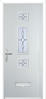 Mid 3 Square Flair Composite Door in White