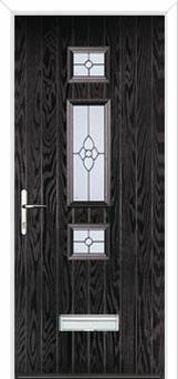 Mid 3 Square Finesse Composite Door in Black Brown