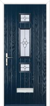 Mid 3 Square Finesse Composite Door in Dark Blue