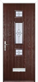 Mid 3 Square Finesse Composite Door in Darkwood