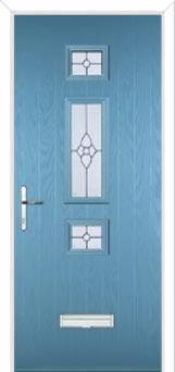 Mid 3 Square Finesse Composite Door in Pastel Blue