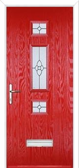 Mid 3 Square Finesse Composite Door in Poppy Red