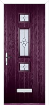 Mid 3 Square Finesse Composite Door in Purple Violet