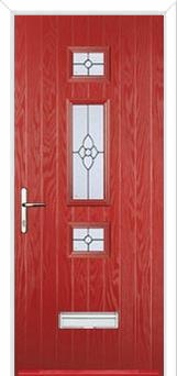 Mid 3 Square Finesse Composite Door in Red