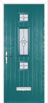 Mid 3 Square Finesse Composite Door in Turquoise Blue