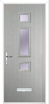 Mid 3 Square Glazed Composite Door in Agate Grey