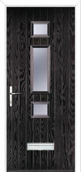 Mid 3 Square Glazed Composite Door in Black Brown