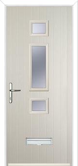 Mid 3 Square Glazed Composite Door in Cream