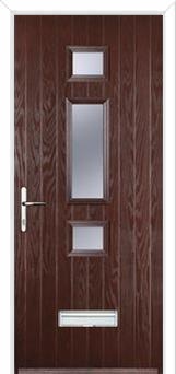 Mid 3 Square Glazed Composite Door in Darkwood