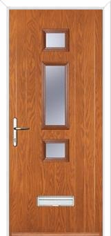 Mid 3 Square Glazed Composite Door in Oak