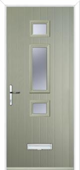 Mid 3 Square Glazed Composite Door in Pebble Grey