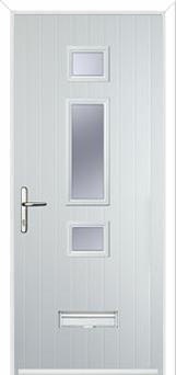 Mid 3 Square Glazed Composite Door in White