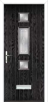 Mid 3 Square Staxton Composite Front Door in Black Brown