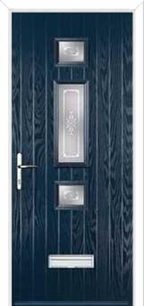 Mid 3 Square Staxton Composite Front Door in Dark Blue