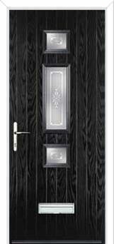 Mid 3 Square Staxton Composite Front Door in Black