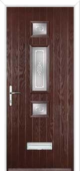 Mid 3 Square Staxton Composite Front Door in Darkwood