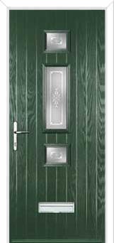 Mid 3 Square Staxton Composite Front Door in Green