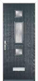 Mid 3 Square Staxton Composite Front Door in Anthracite Grey