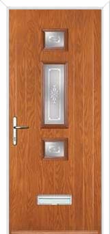 Mid 3 Square Staxton Composite Front Door in Oak