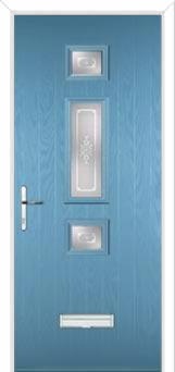 Mid 3 Square Staxton Composite Front Door in Pastel Blue