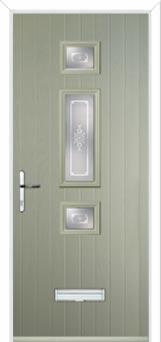 Mid 3 Square Staxton Composite Front Door in Pebble Grey