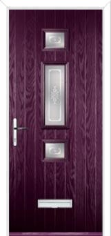 Mid 3 Square Staxton Composite Front Door in Purple Violet