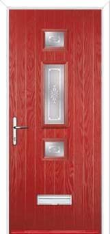 Mid 3 Square Staxton Composite Front Door in Red