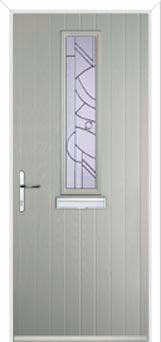 Mid Square (centre) Abstract Composite Front Door in Agate Grey