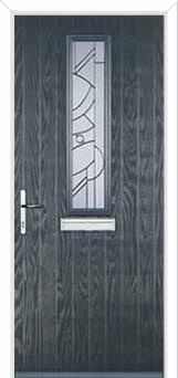 Mid Square (centre) Abstract Composite Front Door in Anthracite Grey